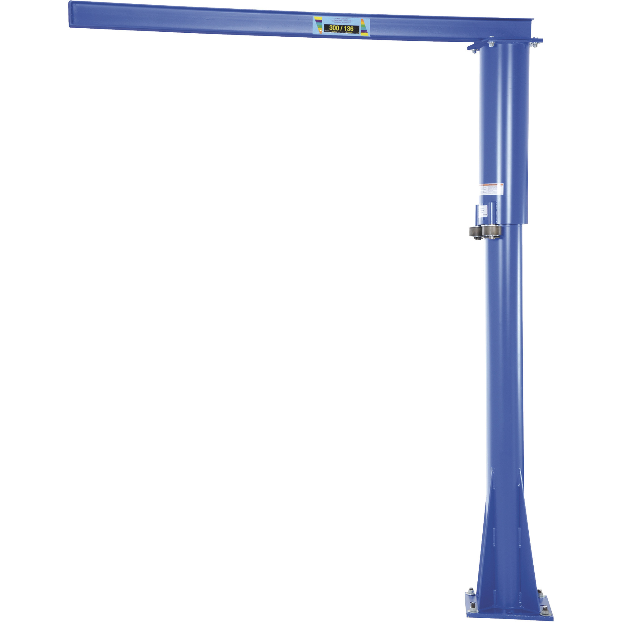 Vestil Floor Mounted Jib Crane - 300-Lb. Capacity, 360-Degree Rotation, Model# JIB-FM-3